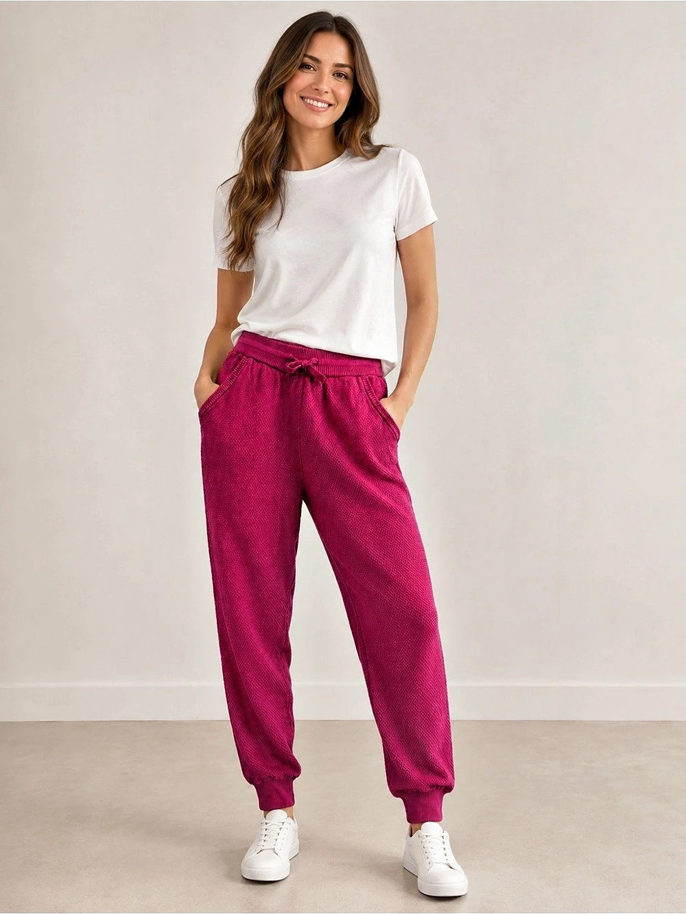 Tommy John Sweater Lounge Jogger Pants Pink Medium